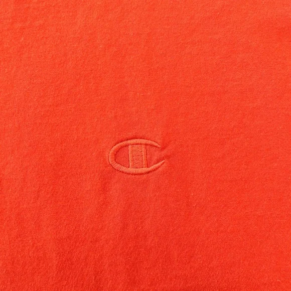 Champion Authentic Men's T-Shirt 2XL Orange Short Sleeve 2‎ Embroidered Logos - Picture 6 of 9